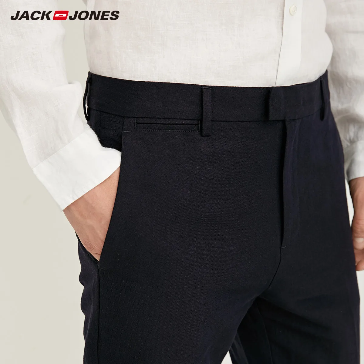 Jack Jones Весна Лето Новые мужские повседневные брюки из льна зауженные | 218114550|Узкие