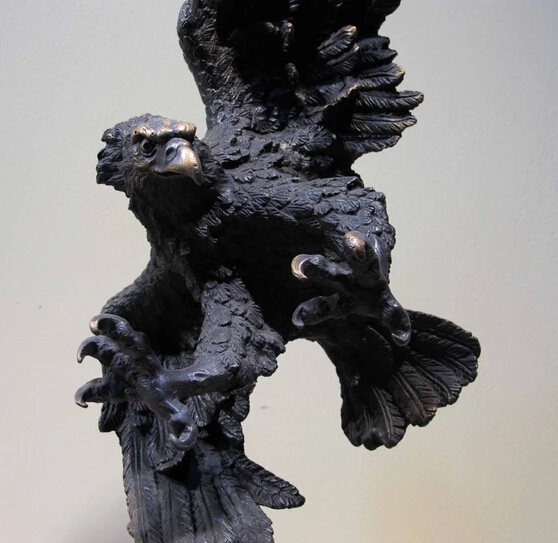 150401 S0039 Art Decor Медь Бронза Мраморное Основание Figurine Аравии Орел Птица Статуя