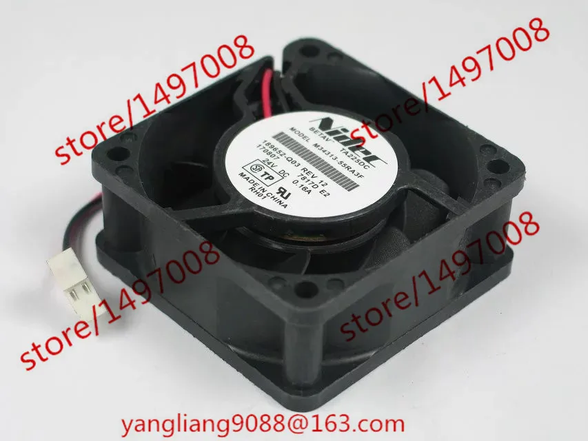 Двухпроводной Вентилятор охлаждения сервера Nidec M34313-55RA3F DC 24V 0.16A 60x60x25mm