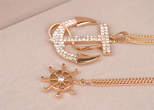 Горячая распродажа мода ювелирных изделий классического кристалл якорь