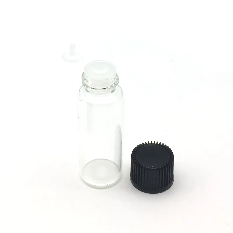 

50pcs 5ml Mini Clear Essential Oil Glass Bottle with Orifice Reducer Siamese Plug Perfume Sample Vials Empty Test Bottles