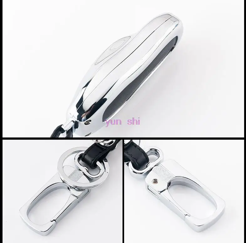 Высококачественный чехол для автомобильных ключей из цинкового сплава и кожи