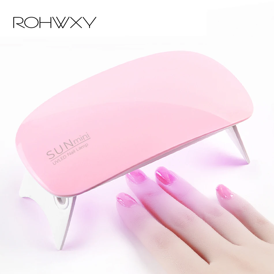 ROHWXY 6 w ногтей лампа для маникюра светодиодные УФ лампы USB Фен сушки гель польский