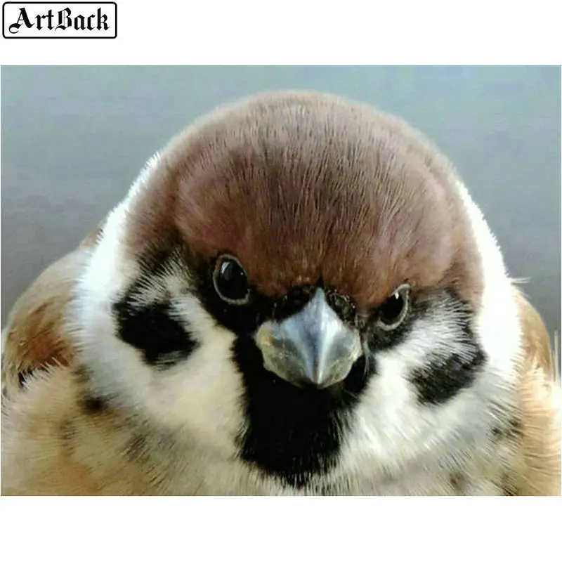 Животные квадратное льняное птица 5d diy алмазная живопись воробей 3d Алмазная