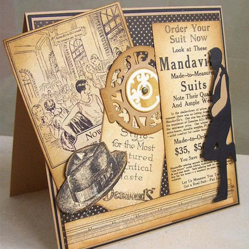 Трафареты для резки металла Valentine Gentleman новинка альбома скрапбукинга DIY