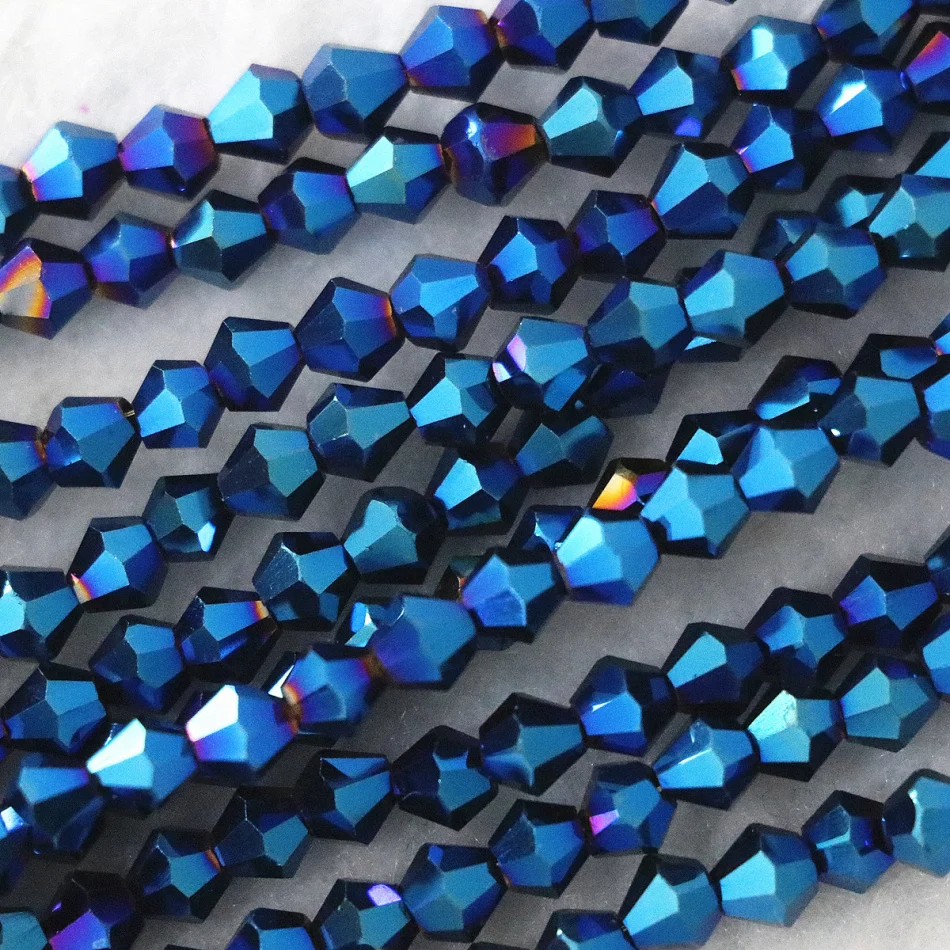 14 цветов стеклянные Хрустальные Граненые двухконусные наконечники 4x4 мм