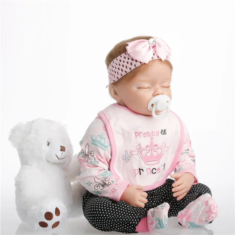 SanyDoll 22 дюйма 55 см силиконовые куклы для новорожденных Реалистичная кукла черно