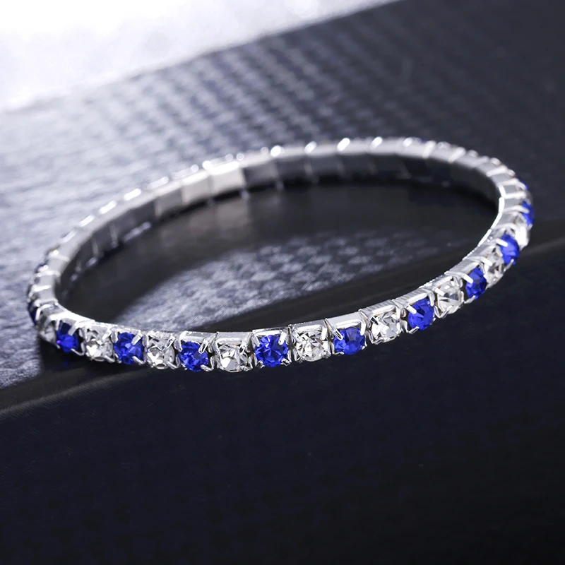 Женские теннисные браслеты с разноцветными кристаллами и фианитом 3 мм|bracelets