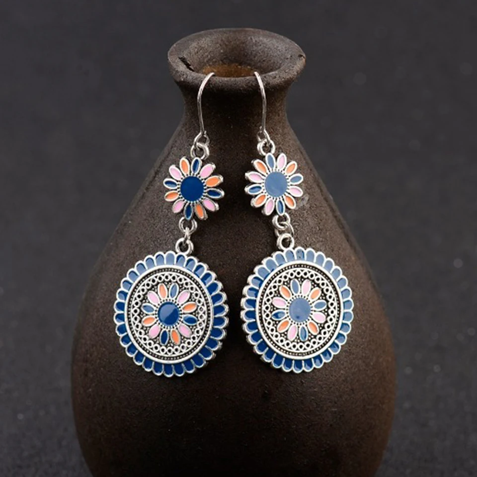 Женские винтажные серьги подвески в этническом богемном стиле свадебные