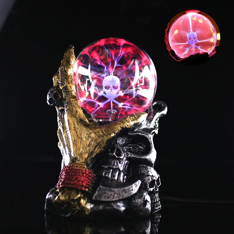 Хрустальный шар плазменный Хэллоуин Череп музыкальная Сфера настольное