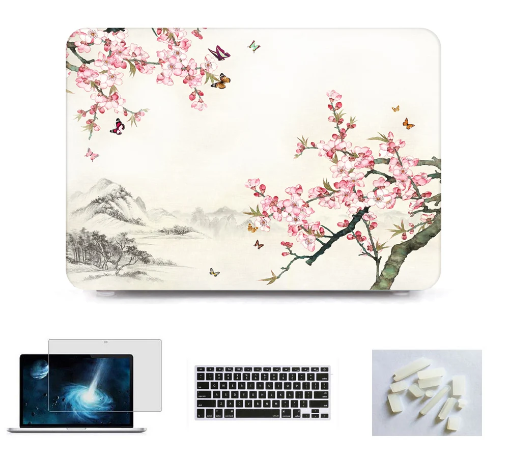 Масло чернила чехол для ноутбука с рисунком жесткий клавиатурой MacBook Air Pro 13 15 2018