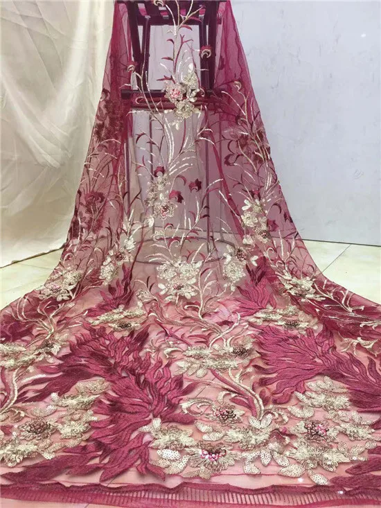 2019 Nigerian Lace Fabrics For Wedding African French Fabric High Quality 3D sky blue Laces | Дом и сад