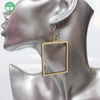 fashion natural square wooden earrings for women gift