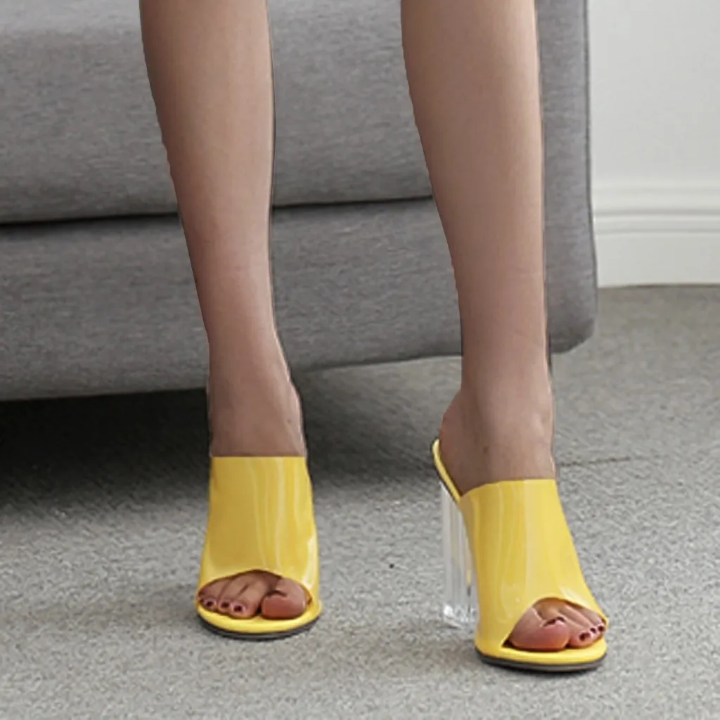 Talon transparente femme buty na koturnie/женские летние повседневные Модные прозрачные туфли на высоком каблуке с кристаллами; Si14