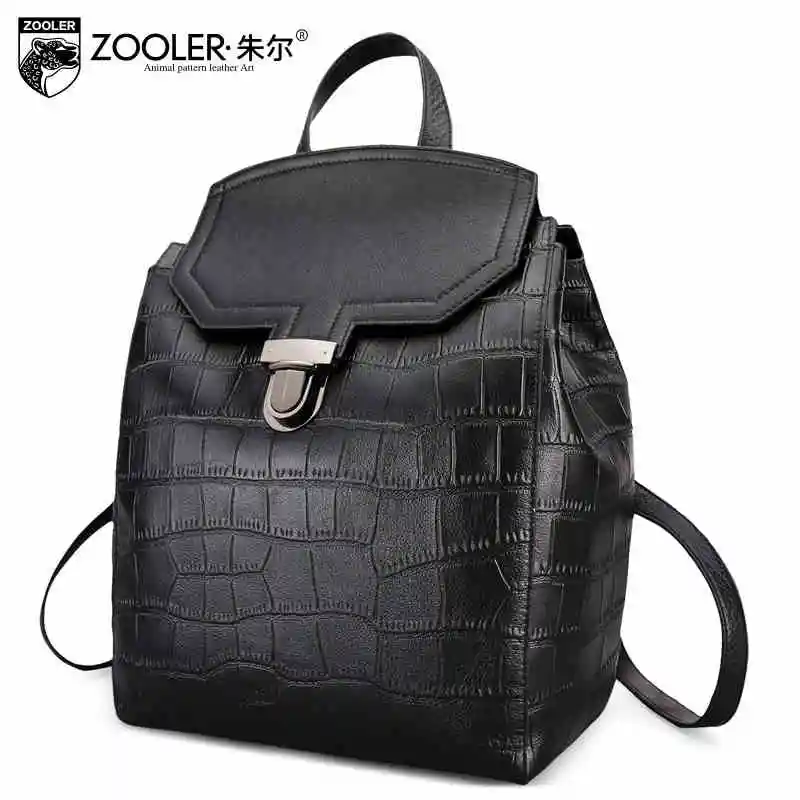 ZOOLER Новая Натуральная Кожа Рюкзак Для Женщин Аллигатор Pattern Баян Сирт Canta Пряжка