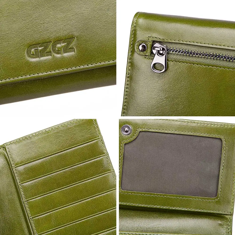Женские кошельки GZCZ из натуральной кожи роскошный брендовый длинный клатч
