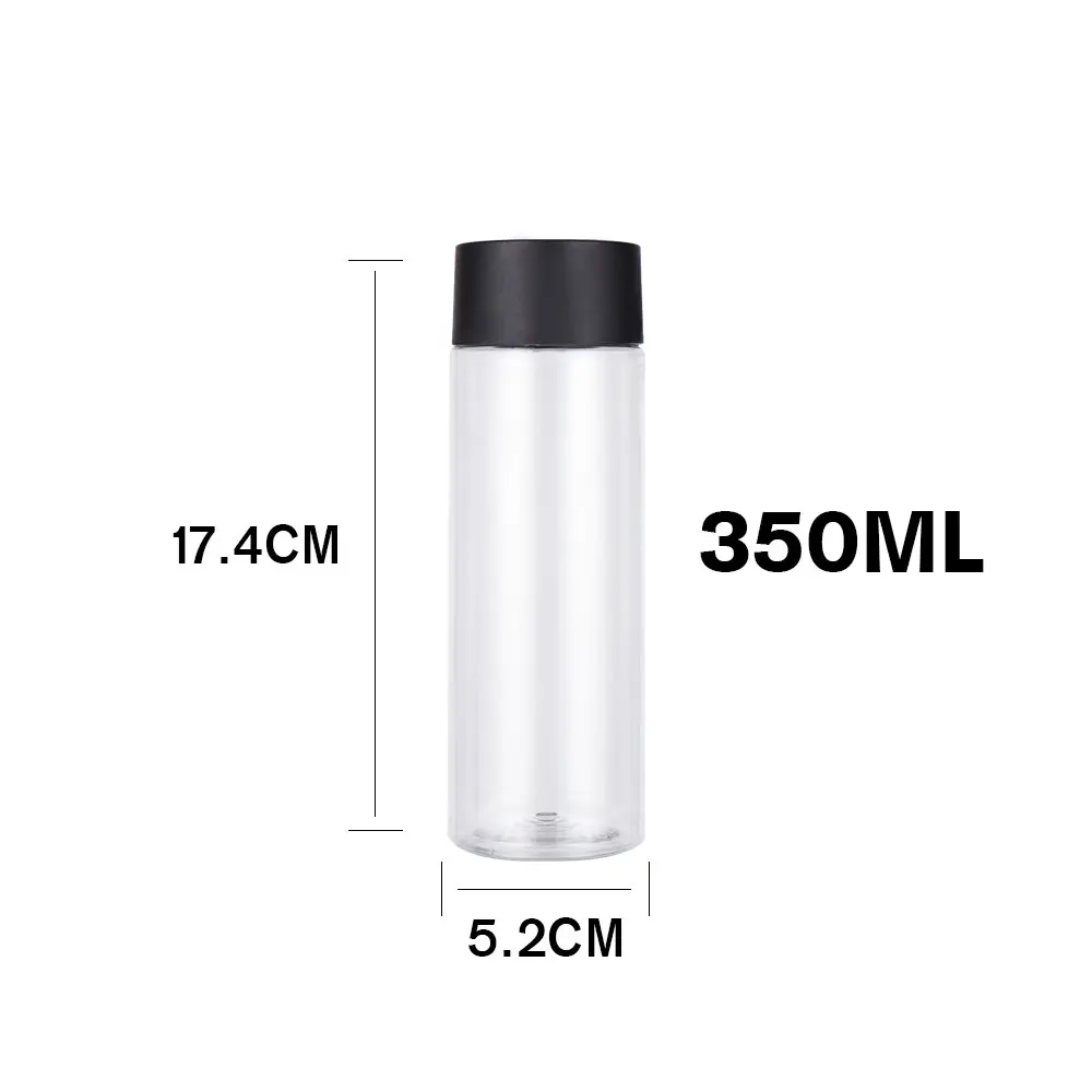 Matte cap 350ml Пластик Бутылки для воды 300/400/500/600 мл ПЭТ-бутылка для воды напиток одноразовые надписью "My bottle" герметичные шаблон - Цвет: Matte cap 350ml