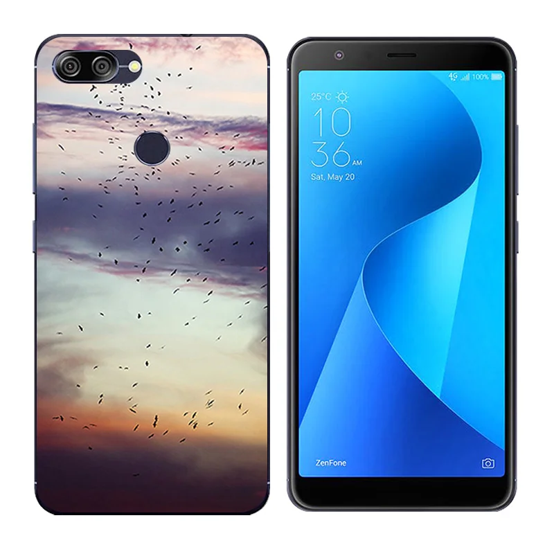 For ASUS Zenfone Max Plus M1 Cases TPU Girl Cat Printing ZB570TL X018D X018DC Silicone Back Cover |