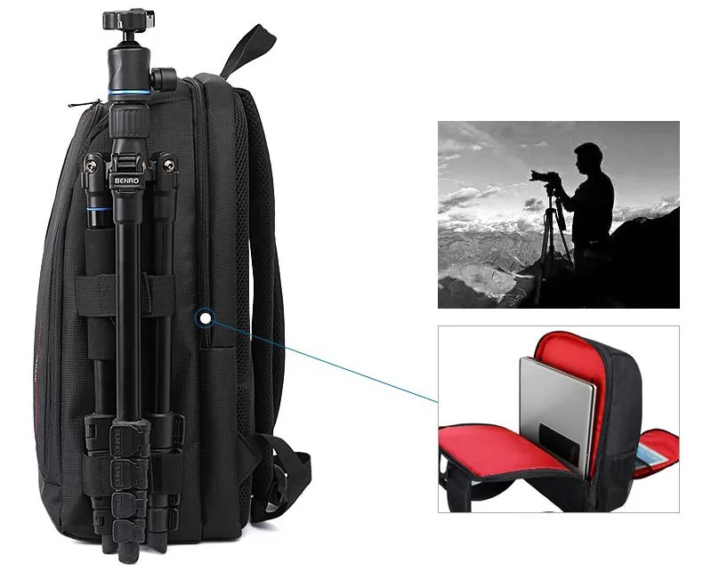 Рюкзак для камеры, водонепроницаемая Нейлоновая Сумка для DSLR камеры, сумки для видео с дождевиком, чехлы для штатива с полиэтиленовой подкладкой для фотографа Canon Nikon