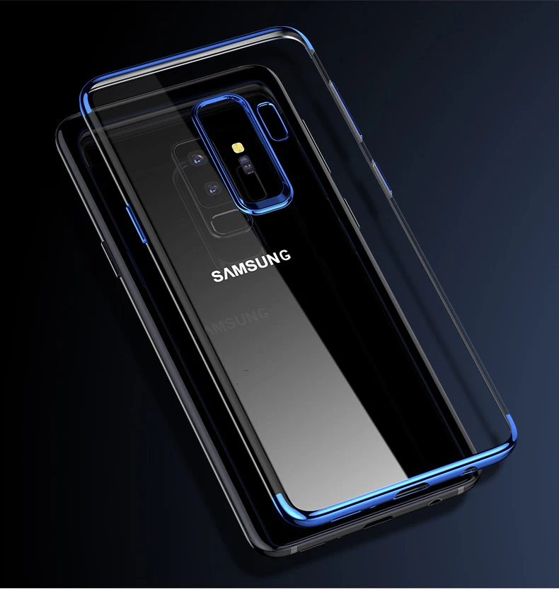Чехол для Samsung S9 с гальваническим покрытием ТПУ чехол S8 Plus 360 полное покрытие Galaxy