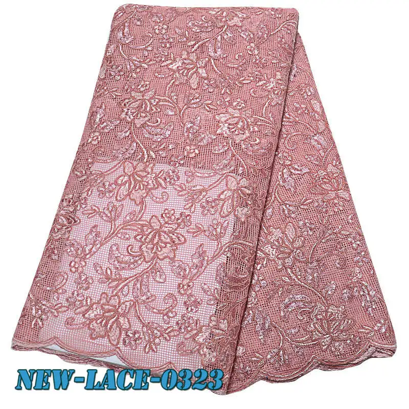 Кружевная ткань с блестками 2019 высококачественная новая Нигерия вышитая