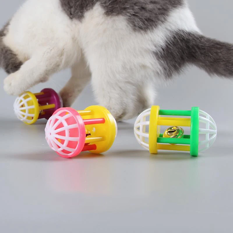 Пластиковый котёнок Кот игрушка с гантелей Jingle милая собака кошка обучающая