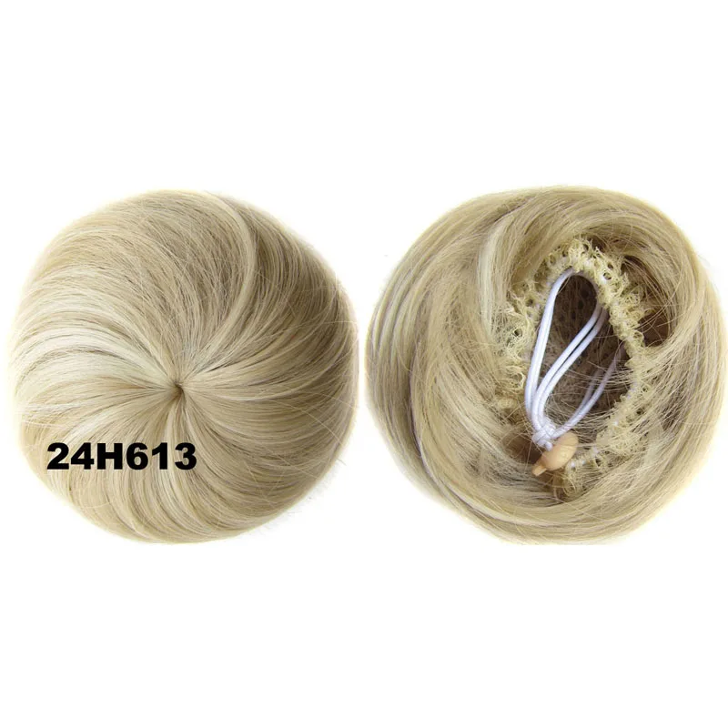 24H613 Jeedou синтетические волосы шиньон круглые сферические Updos прямые волосы клип на пучок волос валик-бублик светло-коричневые цветные шиньоны - Цвет: 24H613