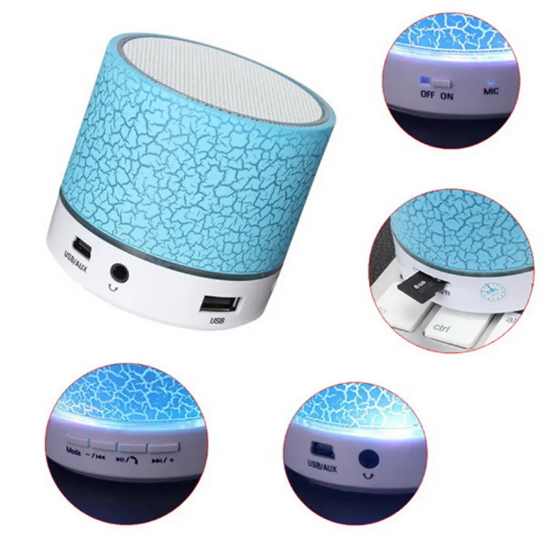 Yuhai светодиодный мини Беспроводной Bluetooth Динамик TF USB FM Портативный музыку громко