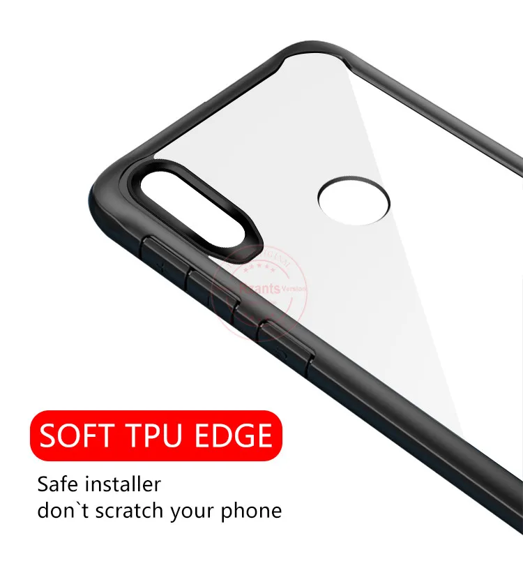 Rzants чехол для телефона, корпус для Xiaomi Redmi Note 7, прозрачная задняя панель+ четыре угла, ударопрочный Тонкий чехол для Redmi Note 7