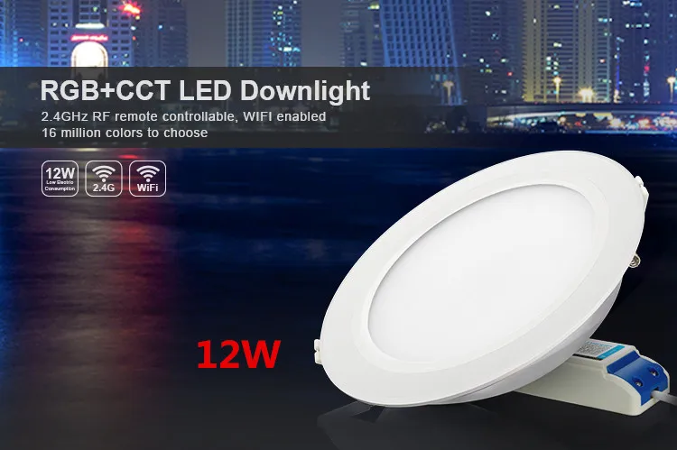 Потолочный светильник Mi Light RGB + CCT 6 Вт 12 15 водонепроницаемый пульт дистанционного