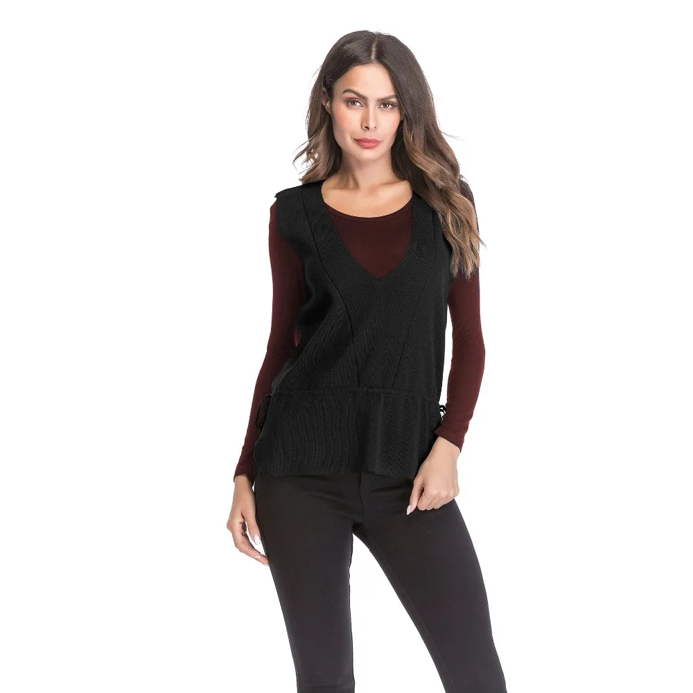 Европейский и американский Свободный жилет с v образным вырезом модный