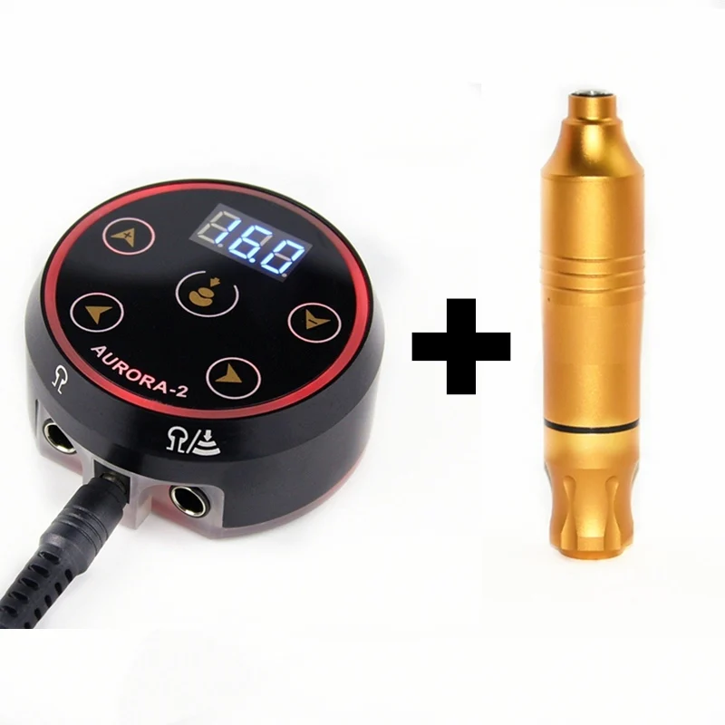 Golden Kits Профессиональный комплект татуировки Hybird ротационная машинка для татуировки ручка и Аврора II lcd силовые комплекты для татуировки поставка для татуировщика - Цвет: Golden Kits