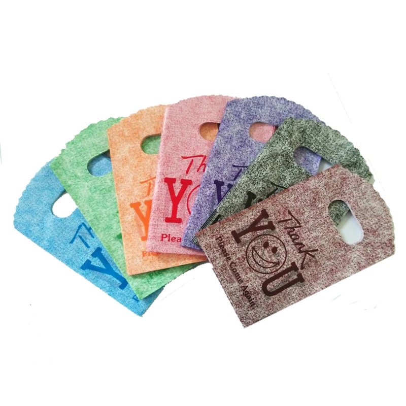 

Colorful with Handle Plastic Jewelry Packaging Bags 9x15cm 100pcs/lot Smile Face with Thank You Printed Candy Gifts Storage Bags