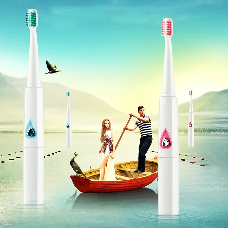 AZDENT 110 v/220 v Беспроводная перезаряжаемая ультра звуковая электрическая зубная щетка, звуковая зубная щетка, 4 шт Сменные головки для детей и взрослых