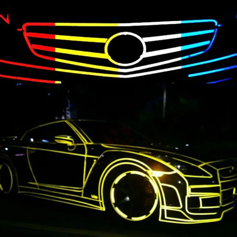 45M Car Styling Reflective Tape Funny DIY Stickers Automotive Body Motorcycle Wheel Hub Rim Stripe Decal Warning Safety|reflective tape|rim stripecar