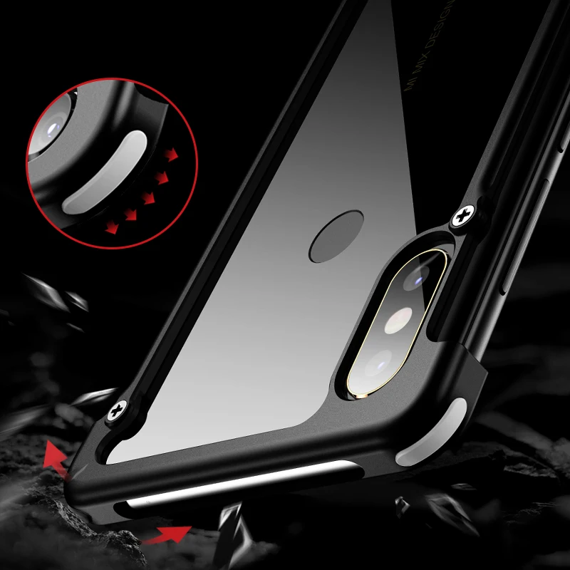 Роскошный чехол OATSBASF для xiaomi mi 8 металлический защитный подушка безопасности SE