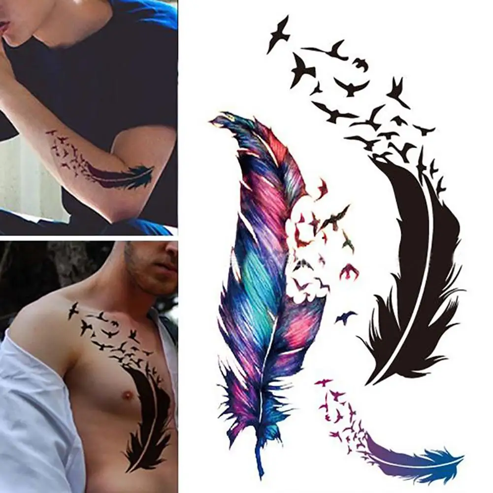 2019 1 шт. Новая мода унисекс гусиные перья рука назад татуировки StickerWater передачи