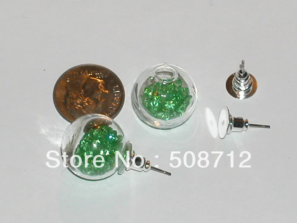 Бесплатная доставка! 20 пар стеклянных круглых медальонов серьги Глобус