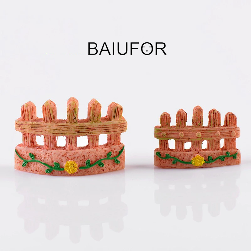 BAIUFOR Miniature &amp Figurines Pastoral Fence Fencing Mini Garden Decor DIY Terrarium Moss landscape Material Flower Pot | Дом и сад