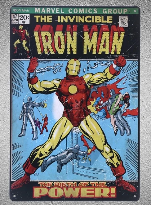 1 шт. Железный человек Супергерой магазин Marvel оловянные тарелки настенные