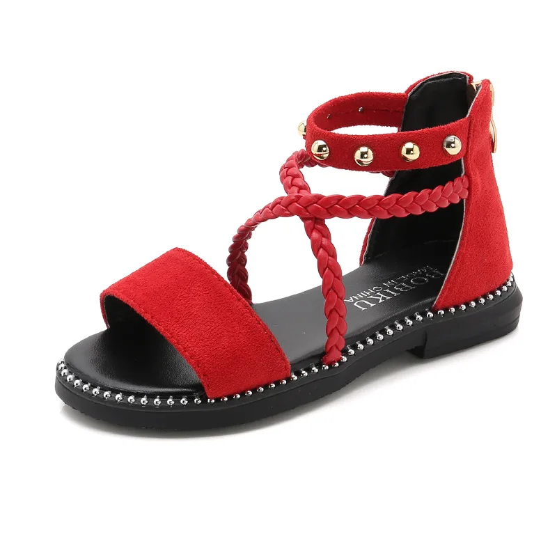 Сандалии на плоской подошве для девочек 3-12 лет