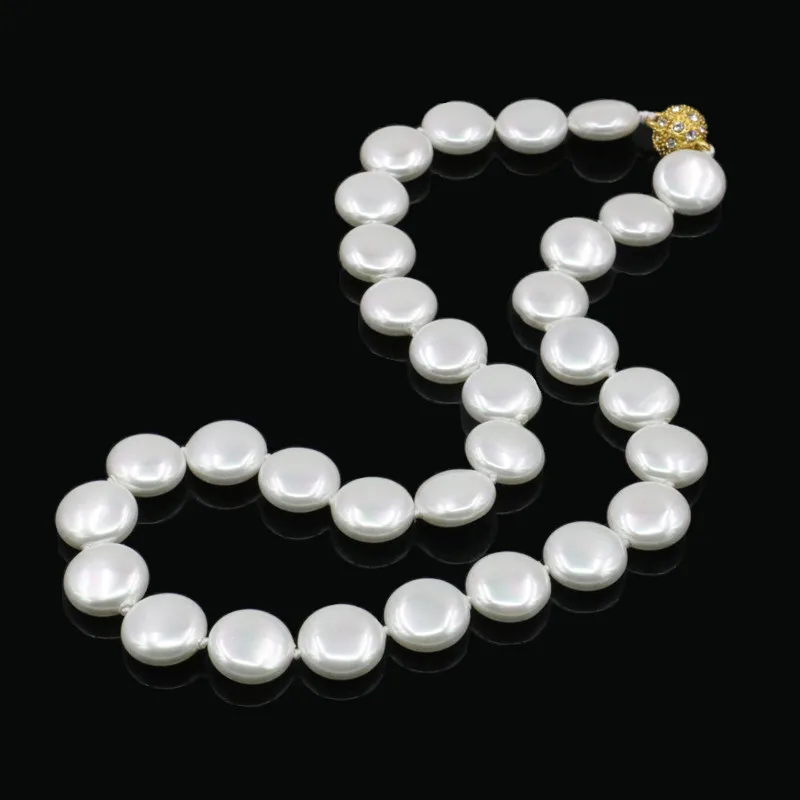 Набор ювелирных изделий 12 мм из белого жемчуга монетка ожерелье браслет серьги