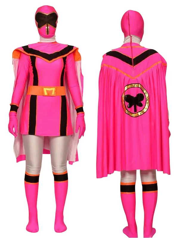 Pink Ranger Супер Sentai Maho Sentai Magiranger костюмы рейнджеров RedYellow/синий/розовый/зеленый Ranger спандекс зентай-костюм на заказ - Цвет: Pink Ranger