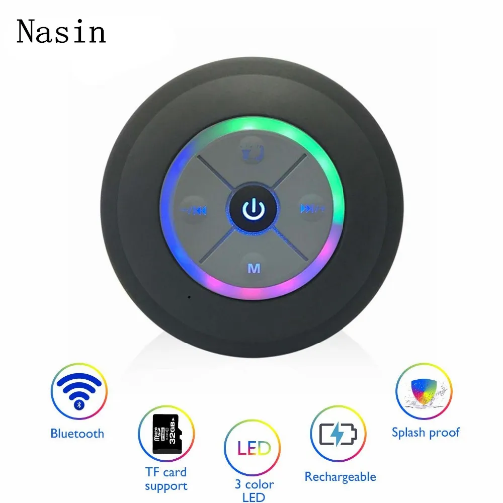 Портативный сабвуфер Nasin, водонепроницаемый беспроводной Bluetooth динамик, автомобильный громкая связь, музыка, всасывающий Микрофон для телефона IOS Android