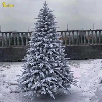teellook 1 2m 4 0m flocking christmas tree pe pvc large white artificial snowflake landscape tree christmas ornament