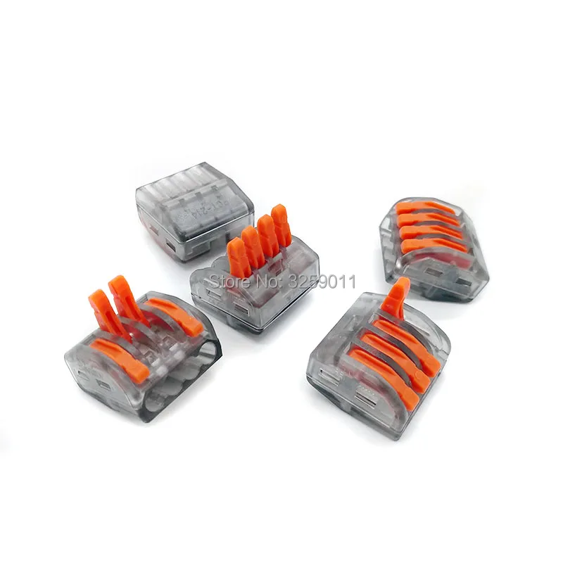 30PCS Compact Splicing wire Connector Lever Push Fit Cable Universal Terminal Block 28-12 AWG PCT-212 transparent Assortment kit |
