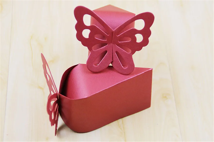 Новая креативная коробка конфет маленькая бабочка красочная фиолетовая розовая