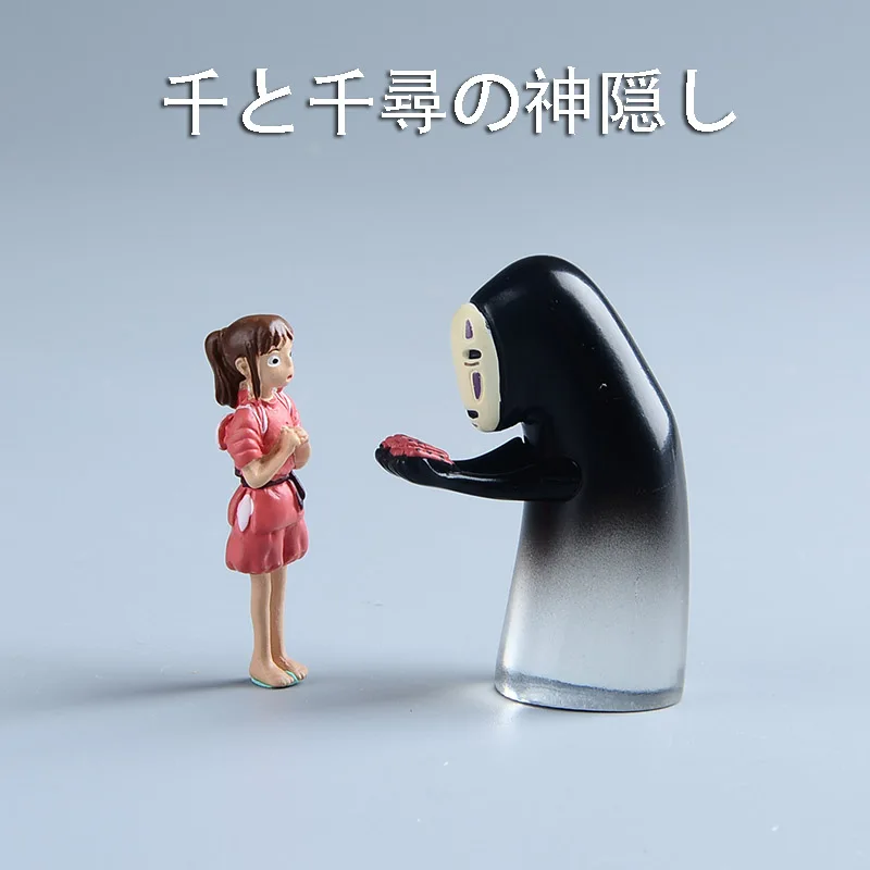 Тихиро миядзаки Хаяо Унесенные Призраками Фигурку Studio Ghibli Аниме Смолы Figuras Kaonashi