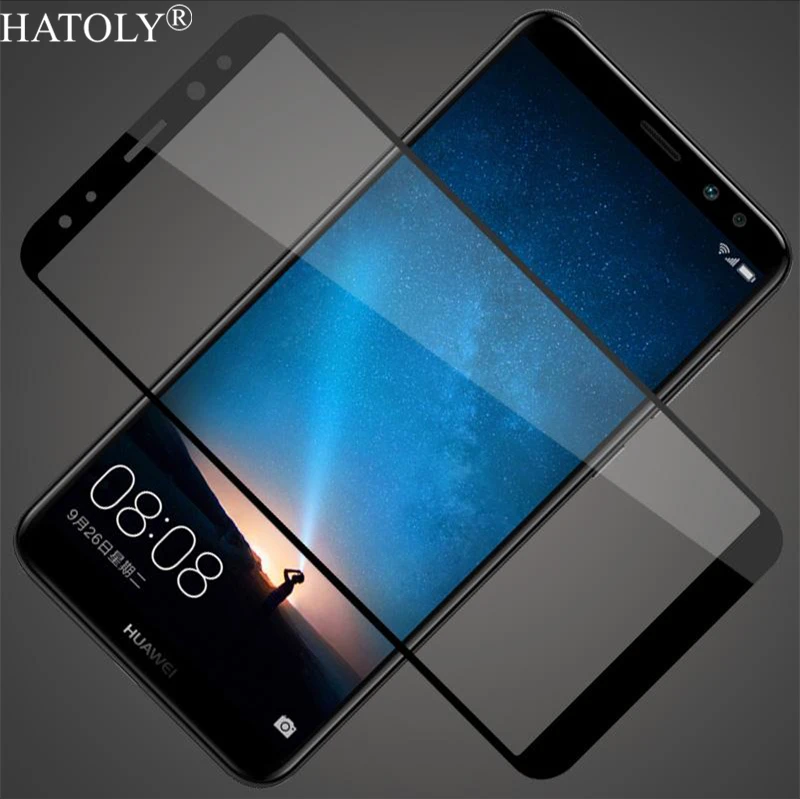 Protector de pantalla de vidrio templado para Huawei Mate 10 Lite, cubierta de pegamento completo, 2 unidades-1