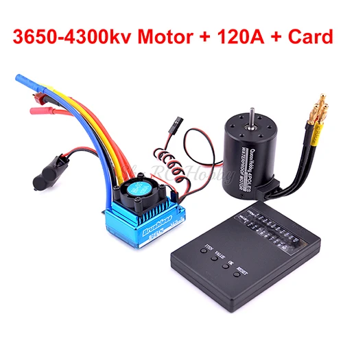 120A 3650-4300KVCard 45A 60A 80A 120A бесщеточный ESC электрический регулятор скорости пыленепроницаемый/3650 3900kv 4300kv бесщеточный двигатель для 1:10 1/10 RC автомобилей - Цвет: 120A 3650-4300KVCard